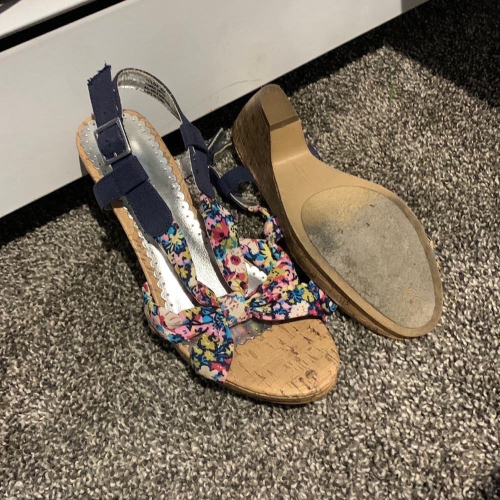 Rampage Floral Wedge Sandals